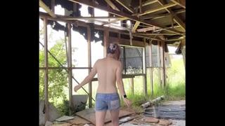 Taiwanese student exploring abandoned house