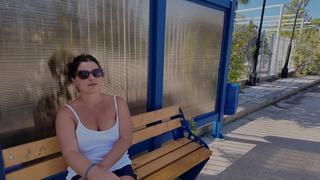 Cheating StepMom. StepSon Fucked StepMom in Mouth at a Bus Stop