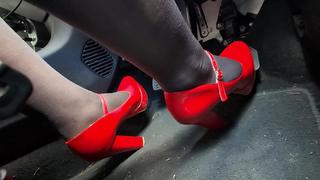 Pedal Pumping in Heels on way to Office